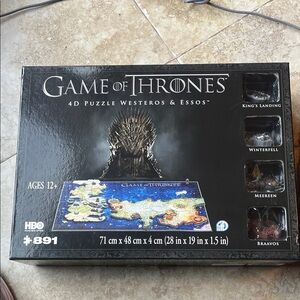Game of Thrones Westeros & Essos 4D Puzzle - Black and Blue